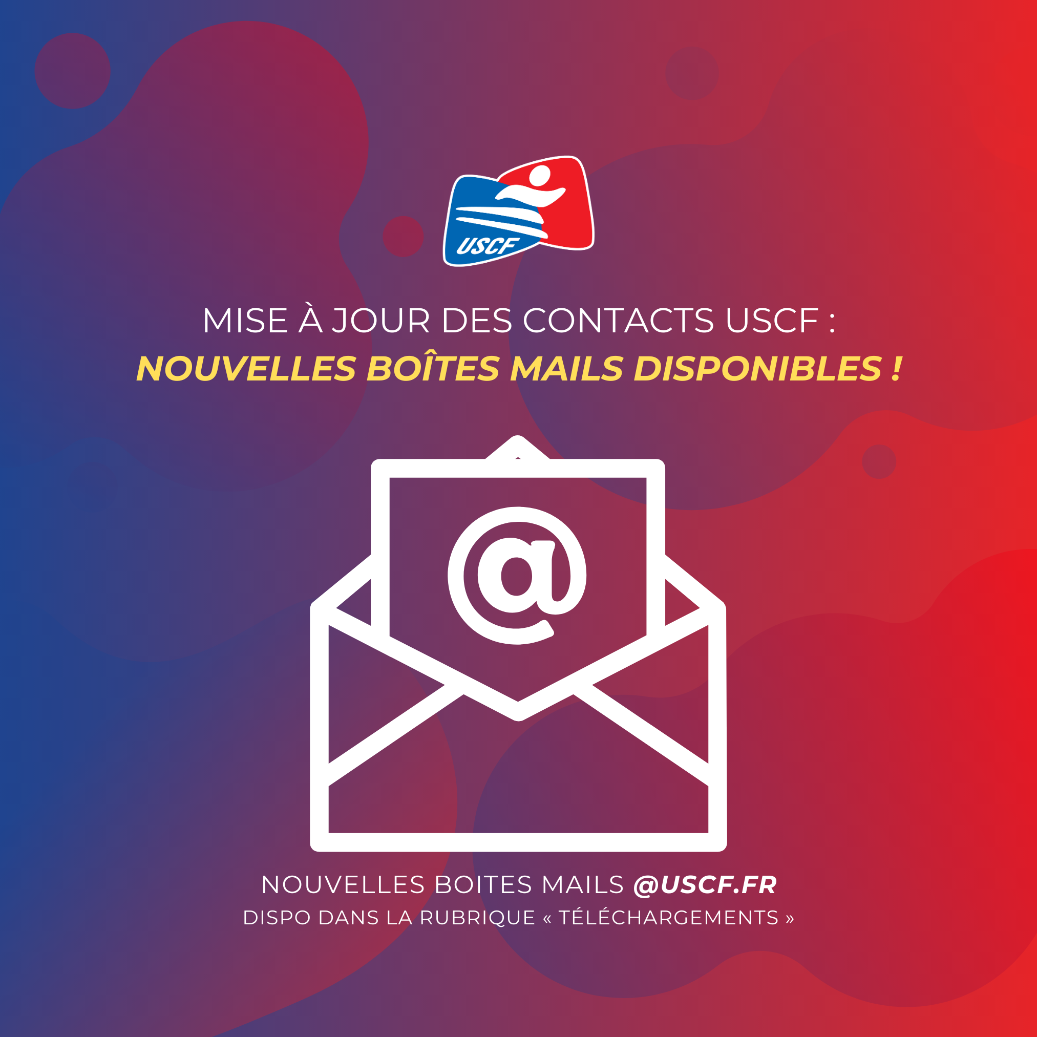 Mise à jour des contacts USCF : Nouvelles boîtes mails disponibles !
