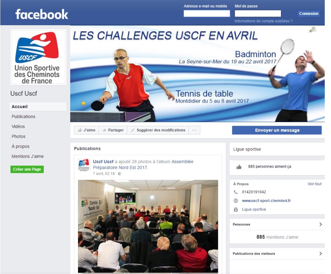 Page Facebook Officielle de l'USCF