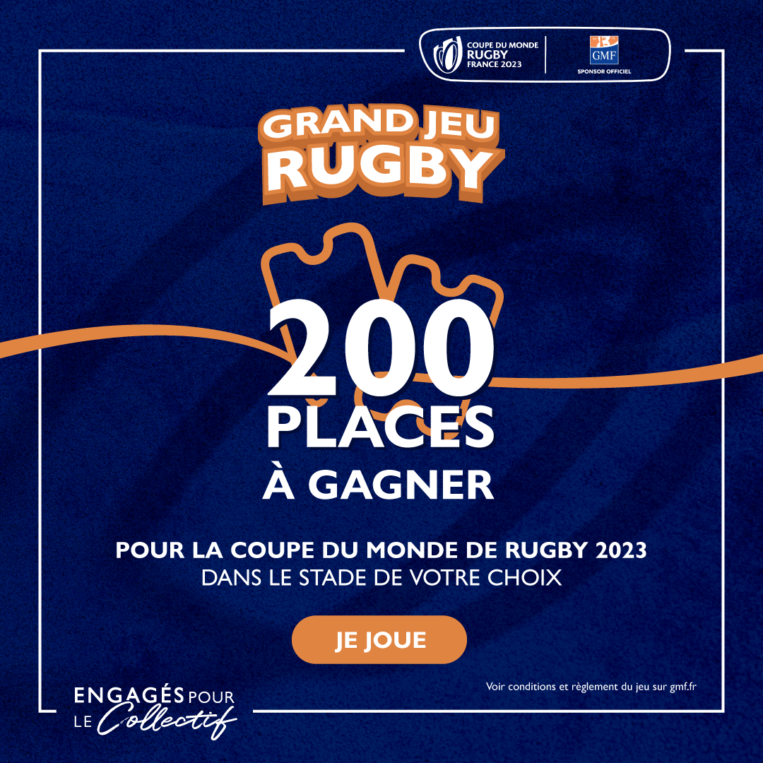 C'est les derniers jours pour gagner des places pour la Coupe du Monde de Rugby avec la GMF !