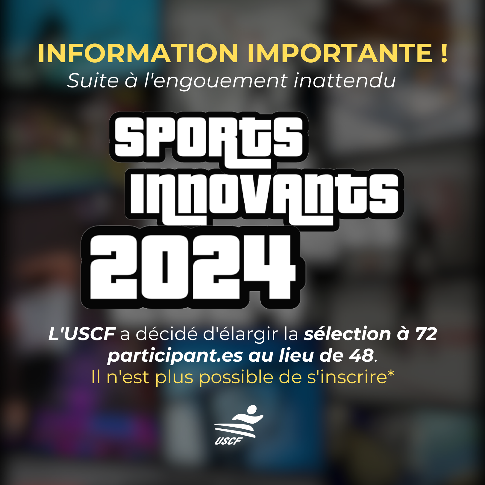 Sports Innovants : INFORMATION IMPORTANTE !