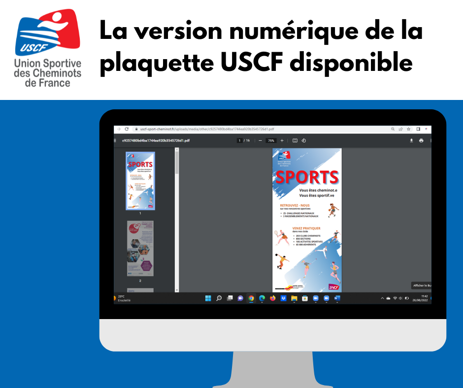 La plaquette de l'USCF disponible sur le site internet